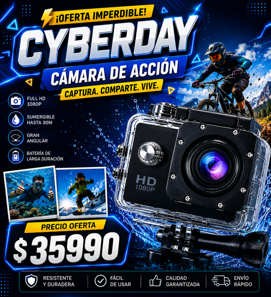Camara  Deportiva sumergible full hd
