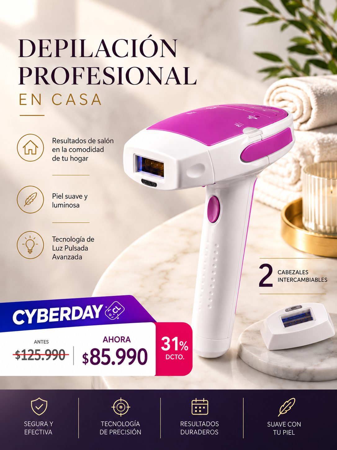 Depiladora  IPL — Depilación Profesional en Casa