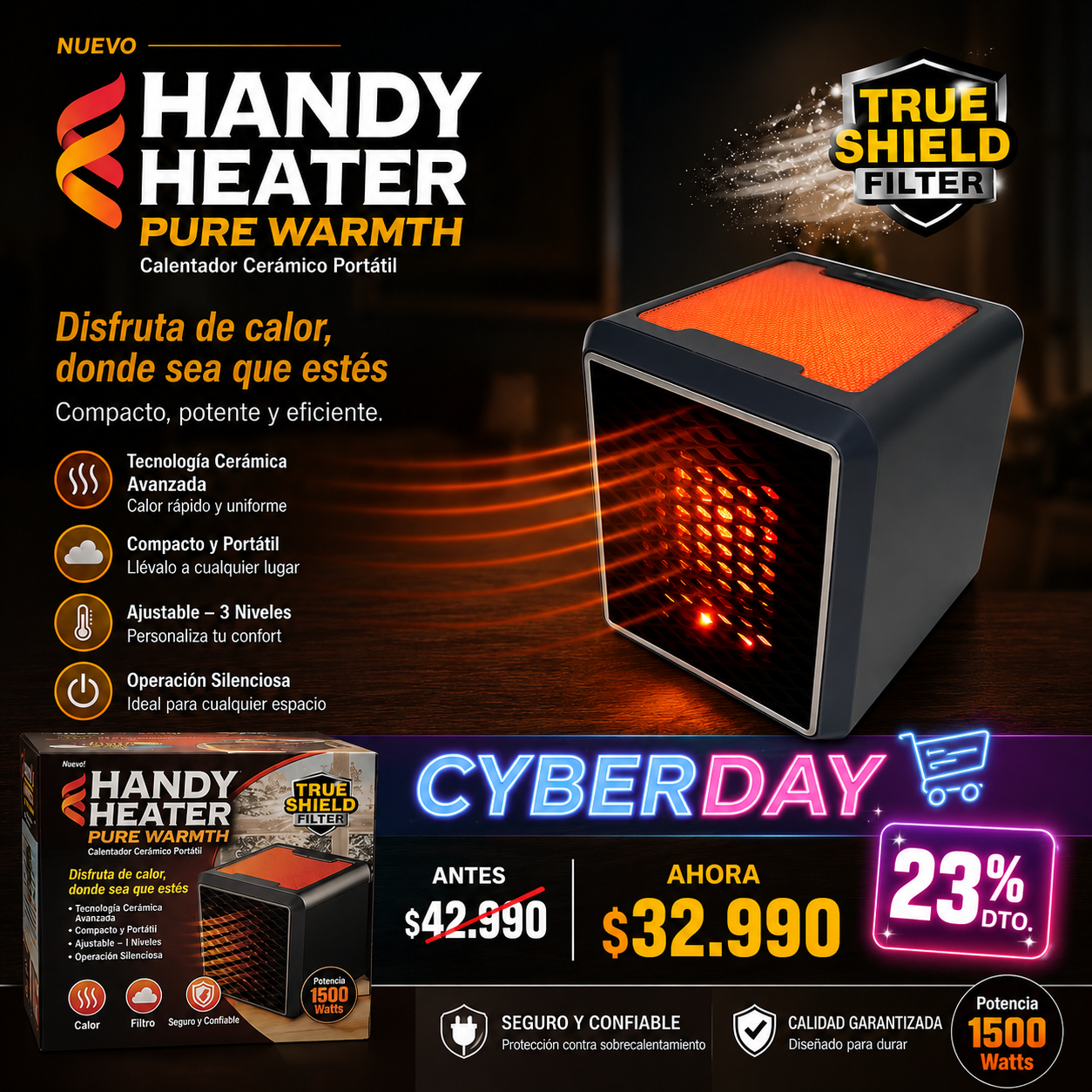 Calefactor Portátil Handy Heater 1500W