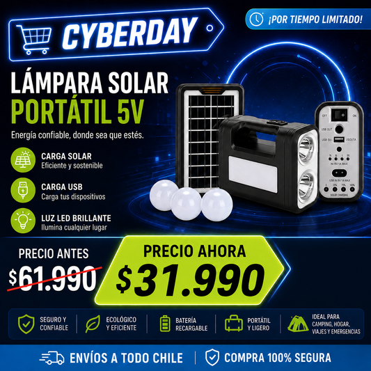 Lámpara Solar Portátil 5V – Energía y luz donde la necesites