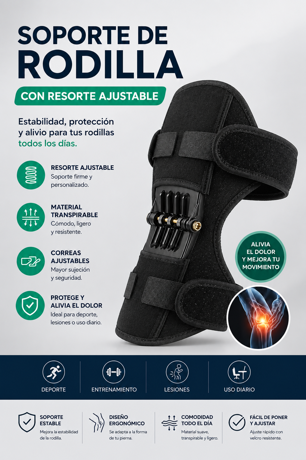 Rodillera de Soporte Premium™ | Máxima Estabilidad y Comodidad.