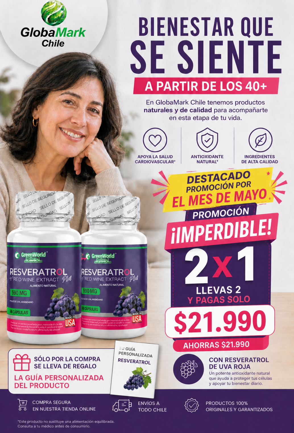 Resveratrol Red Wine Extract Plus 590 mg.