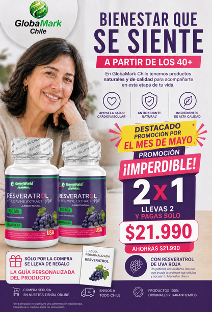 Resveratrol Red Wine Extract Plus 590 mg.
